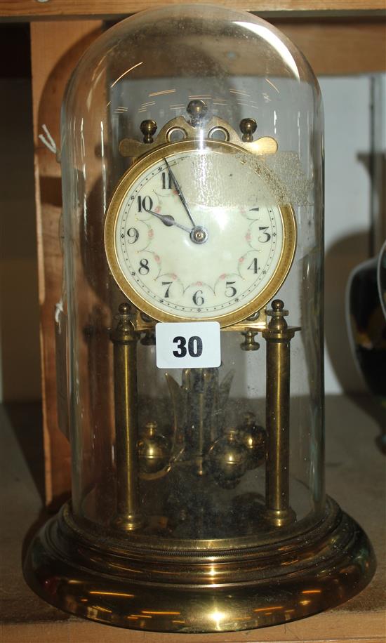 German 365 day clock under glass dome